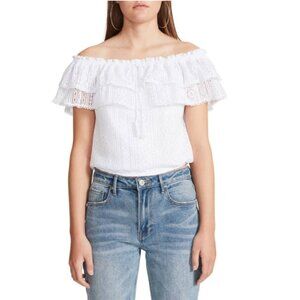 BB Dakota by Steve Madden White Medium Off the Shoulder Top